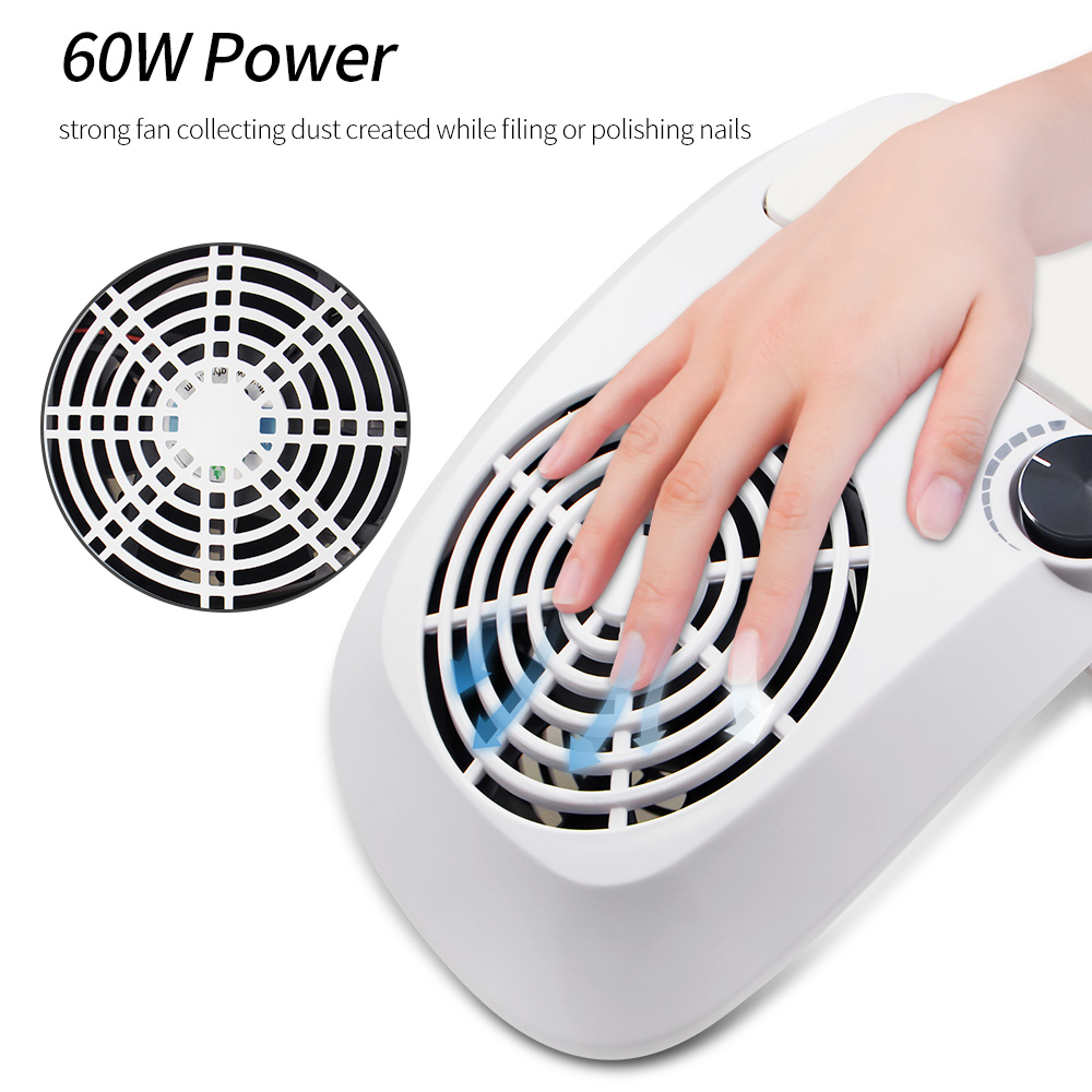 60/40W Strong Vacuum Nail Suction Duct Collector With Big Power Fan Vacuum Cleaner For Manicure Tools Nail Art Equipment