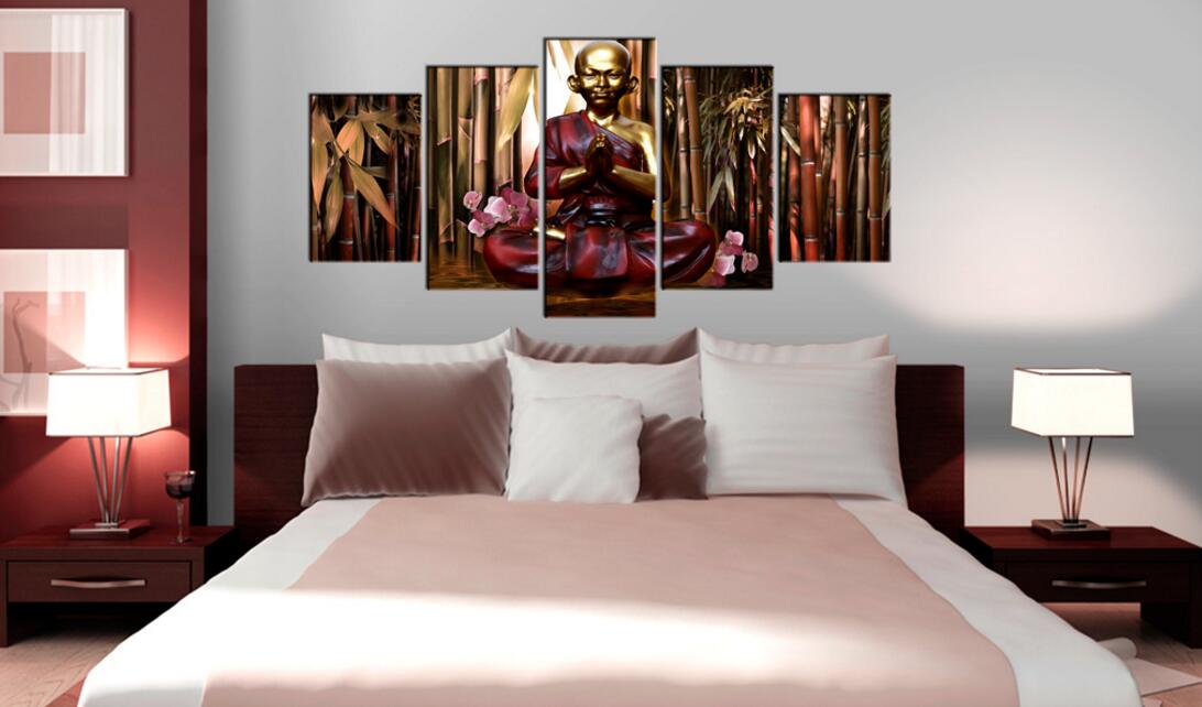 5pcs/set Unframed Modern Colorful Buddha Wall Decor Buddhism Art Oil Painting Print on Canvas Home Decor Canvas Painting Picture