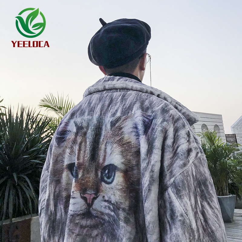 2019 Autumn Winter Plush Cotton Coat Thicken Warm Cat Personality Cool Hip Hop Extra Large Harajuku Jacket Cardigan Parkas Men, Gray
2019 Autumn Winter Plush Cotton Coat Thicken Warm Cat Personality Cool Hip Hop Extra Large Harajuku Jacket Cardigan Parkas Men, Gray