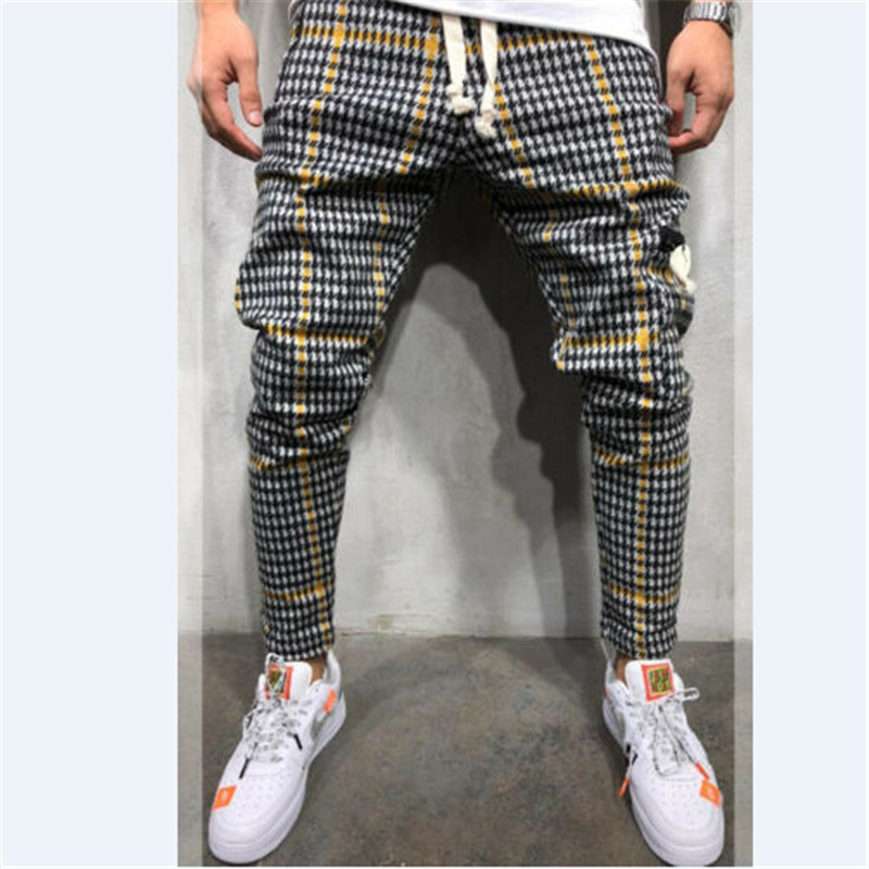 Men Plaid Long Pants Fashion High Quality 2019 Spring Autumn Casual Young Man Hip Hop Trousers Male Lace Up Elastic Harem Pants, Blue
Men Plaid Long Pants Fashion High Quality 2019 Spring Autumn Casual Young Man Hip Hop Trousers Male Lace Up Elastic Harem Pants, Blue