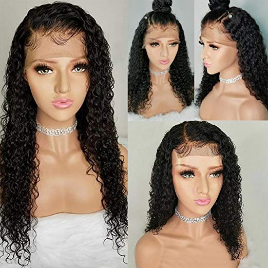 Pre plucked hd transparent 360 Lace frontal Wig deep curly 130% Density full front Brazilian Virgin Human Hair Wigs undetected thin film swiss diva1