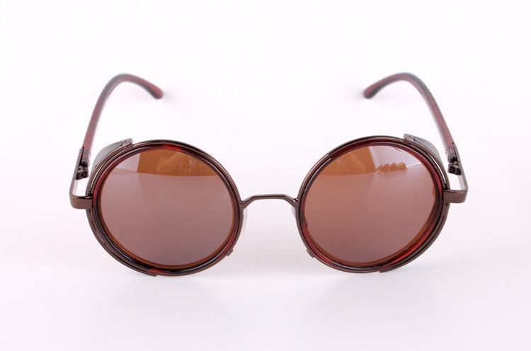 Gothic Steampunk Round Metal Sunglasses for Men Women Mirrored Circle Sun glasses Retro Vintage