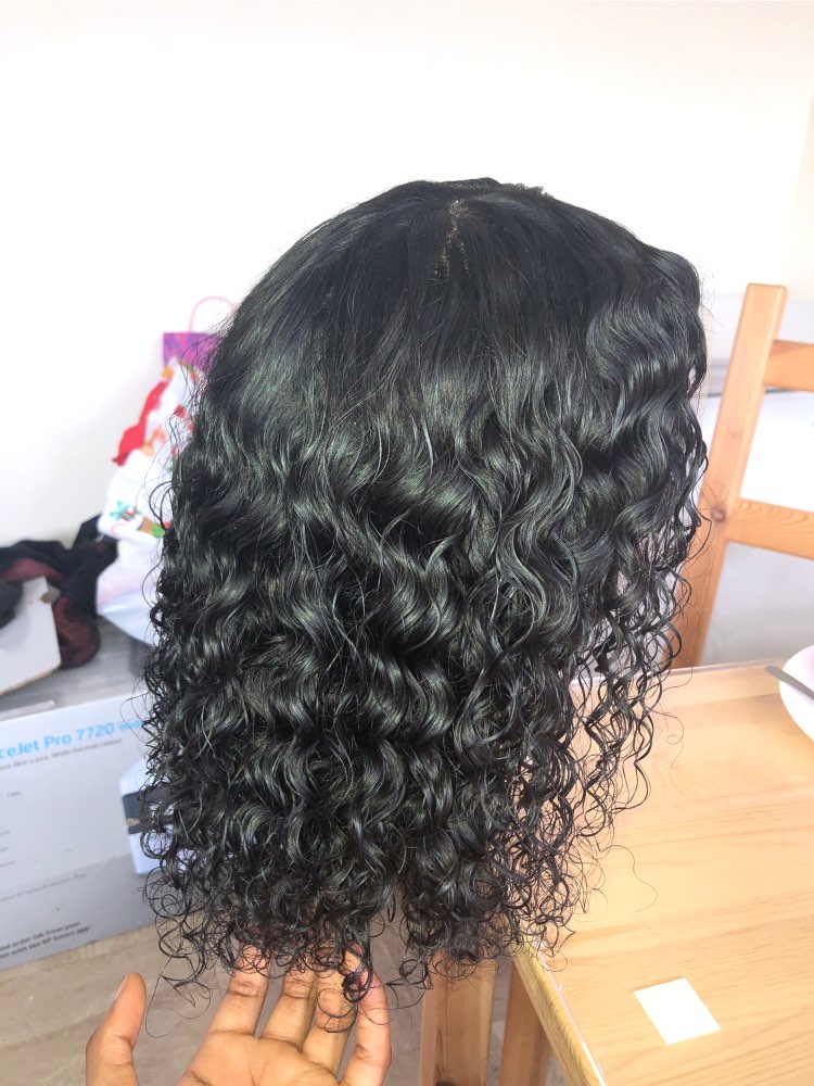 Short Bob Deep Curly 150 Density Lace Front Human Hair Wig Pre Plucked Brazilian Curly Frontal Natural Water Wigs