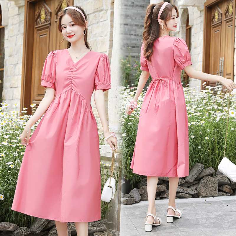 827# Maternity Clothes V Neck Solid Color Summer Cotton Short Sleeve Loose Stylish Dress for Pregnant Women Mom Dress, Pink
827# Maternity Clothes V Neck Solid Color Summer Cotton Short Sleeve Loose Stylish Dress for Pregnant Women Mom Dress, Pink