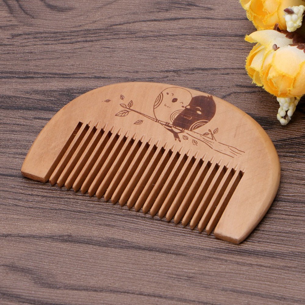 Wooden Hair Comb Natural Hairbrush Peach Wood Hair Brush Beard Pocket Combs Brushes Styling Tool