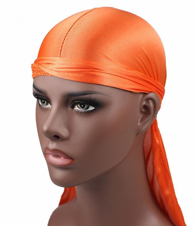 Men's Satin Durags Bandana Turban Wigs Men Silky Durag Headwear Headband Pirate Hat Hair Accessories GD256