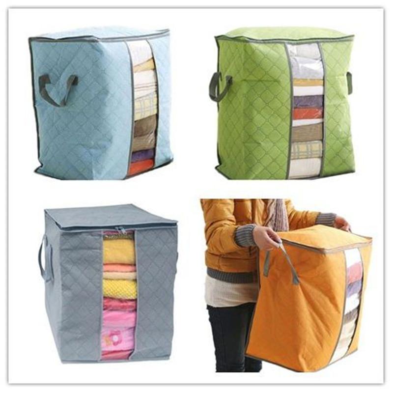 Lasperal Quilt Storage Bags Cotton Home Storage Organizer Portable Anti-dust Wardrobe Bamboo Clothes Bag Pouch Storage Box от DHgate WW