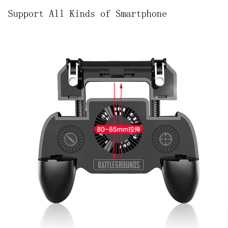 Pubg Controller Gamepad Mobile Trigger L1R1 Shooter Joystick Phone Holder Cooler Fan with 2000/4000mAh Power Bank