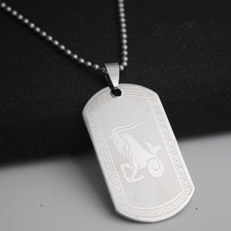 All stainless steel 12 twelve constellation logo necklace 12 Zodiac symbol amulet necklace Korean lucky 12 constellation symbol necklace