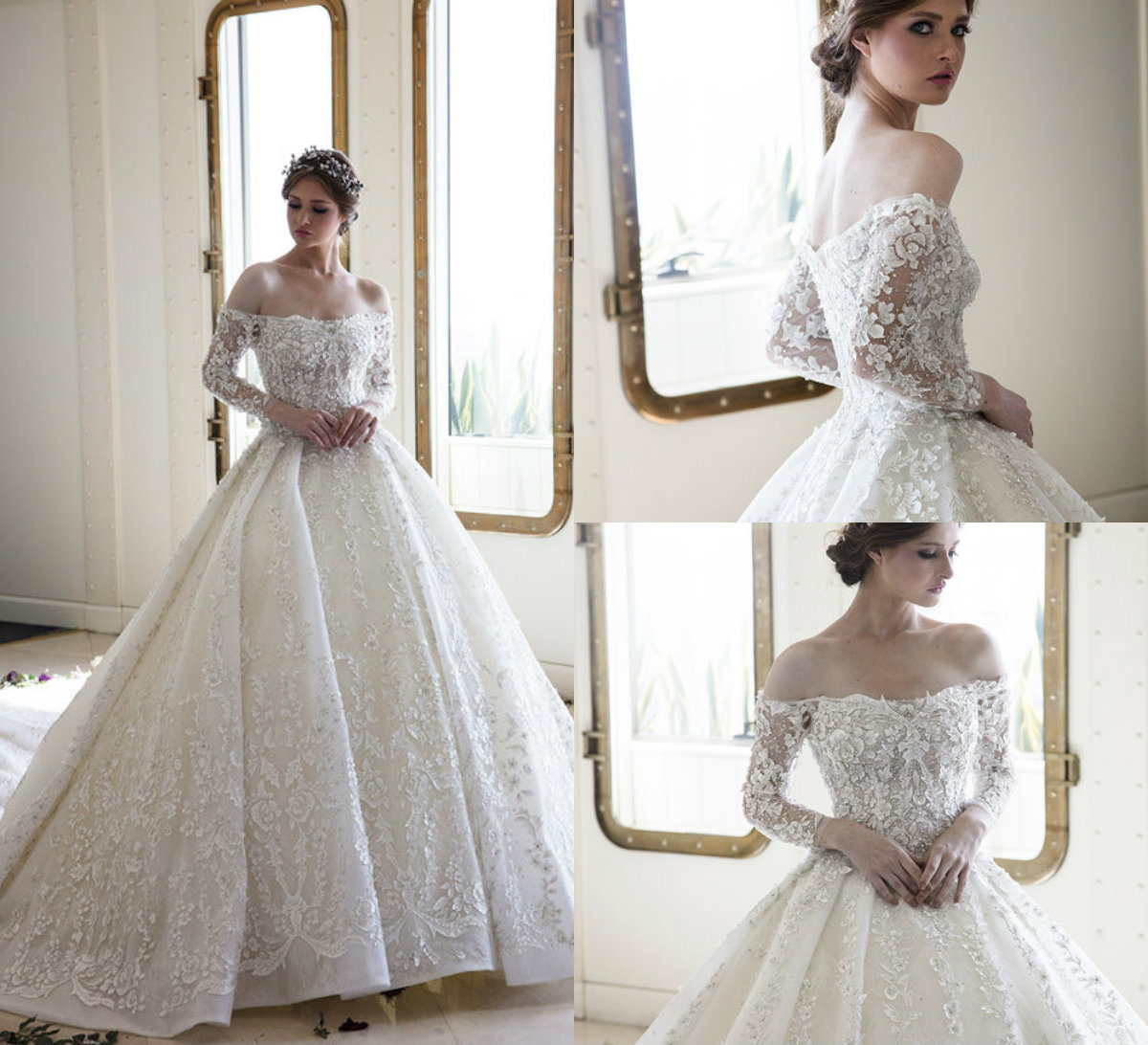 Ziad Nakad Ball Gown Wedding Dresses Off Shoulder Lace Beaded Applique Modest Luxury Wedding Gowns Long Sleeve High Low Luxury Bridal Dress, Pink
Ziad Nakad Ball Gown Wedding Dresses Off Shoulder Lace Beaded Applique Modest Luxury Wedding Gowns Long Sleeve High Low Luxury Bridal Dress, Pink