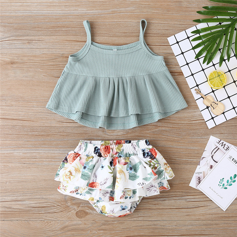 2020 Baby Girls Summer Clothes Ruffles Solid Short Sleeve T Shirt Tops Shorts Pants 2PCS Toddler Infant Baby Clothing Outfits, Green
2020 Baby Girls Summer Clothes Ruffles Solid Short Sleeve T Shirt Tops Shorts Pants 2PCS Toddler Infant Baby Clothing Outfits, Green
