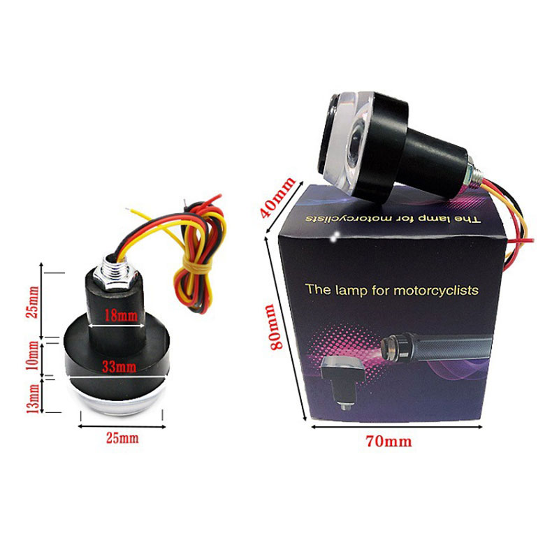 Motorcycle Lighting Handlebar End Turn Signal Light Universal Indicator Flasher Handle Bar Motorbike Accessories Lamp
