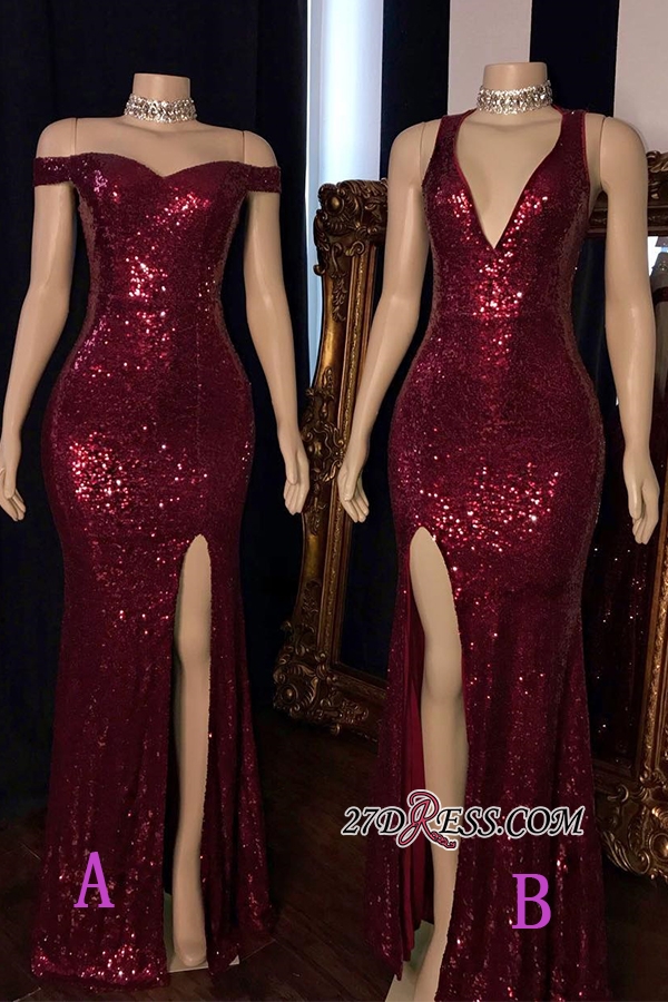Real Image Sexy Burgundy Sequins Side Split Prom Dresses Mermaid Sleeveless V Neck Dress Evening Wear Custom Party Gowns, Purple
Real Image Sexy Burgundy Sequins Side Split Prom Dresses Mermaid Sleeveless V Neck Dress Evening Wear Custom Party Gowns, Purple