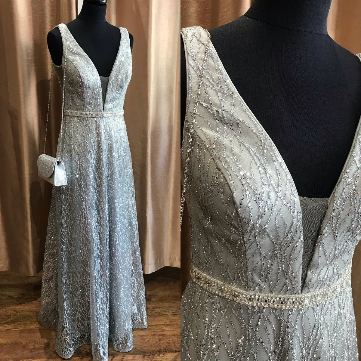 Gorgeous Sequined Mother Of The Bride Dresses Sleeveless V Neck Mothers Plus Size Evening Dress vestidos Formal Prom Dresses