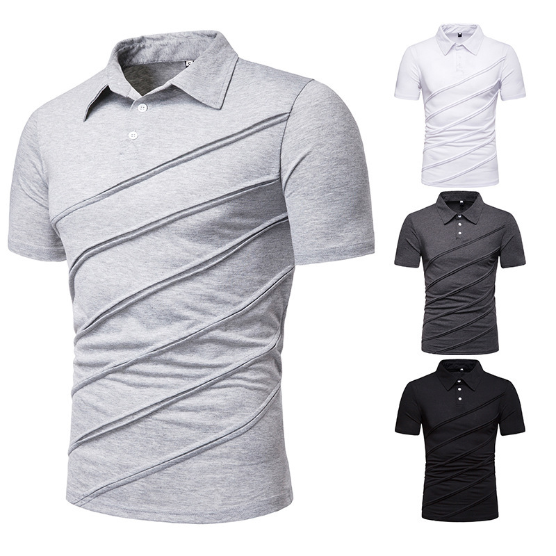 Cross-Border Special for New Fashion Basic Men' Pleated Stitching Short Sleeve Polot Shirt D11, Black
Cross-Border Special for New Fashion Basic Men' Pleated Stitching Short Sleeve Polot Shirt D11, Black