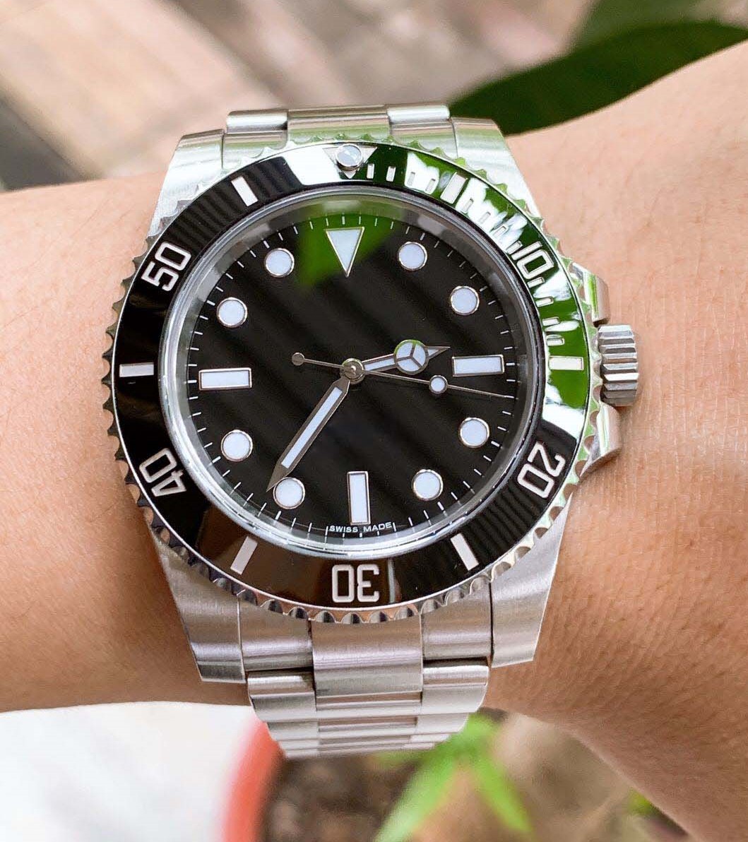 N factory 114060 mens watch Sub No Date ETA 2836 movement Sapphire Glass 40mm Mechanical Automatic watch Ceramic Bezel Dial Luminous diving 100M 904L, Black
N factory 114060 mens watch Sub No Date ETA 2836 movement Sapphire Glass 40mm Mechanical Automatic watch Ceramic Bezel Dial Luminous diving 100M 904L, Black
