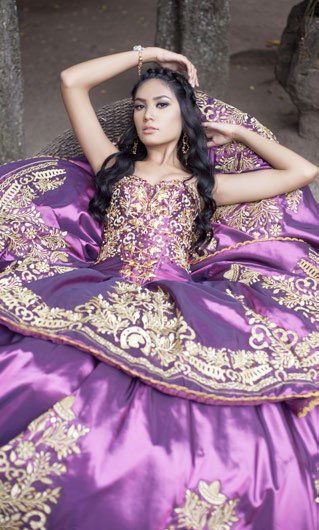 traditional light purple quinceanera dresses sweetheart ball gown gold appliques prom dress puffy lace up sweet 16 dress Princesa vestidos