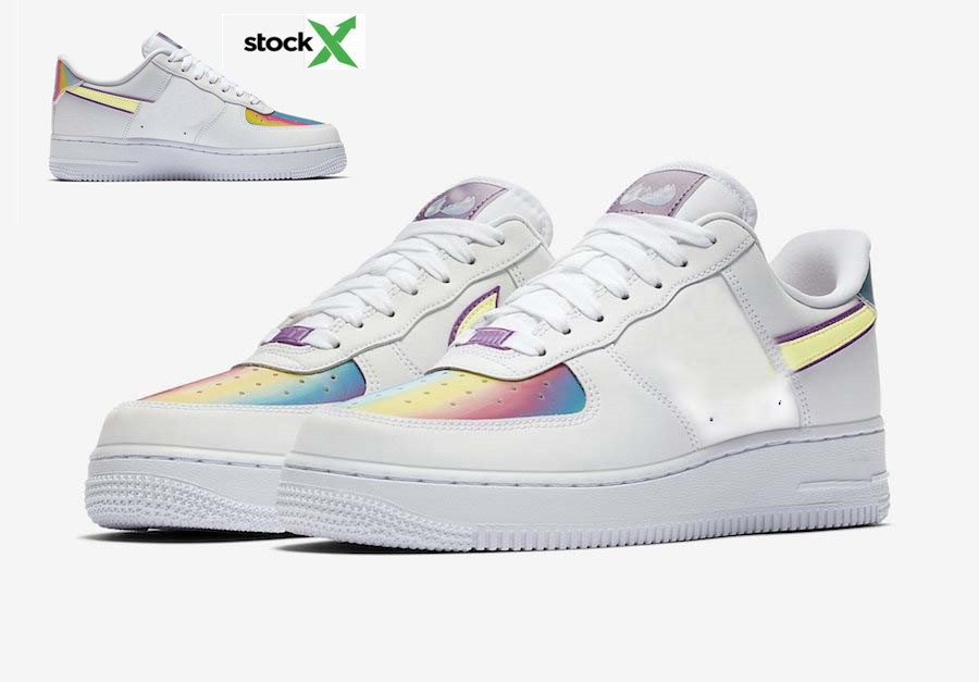 Designer shoes High quality Rainbow laser Force 1 "Easter 2020" painted eggshell matching women's shoes Running shoes Stok X US 5.5-8, Black
Designer shoes High quality Rainbow laser Force 1 "Easter 2020" painted eggshell matching women's shoes Running shoes Stok X US 5.5-8, Black