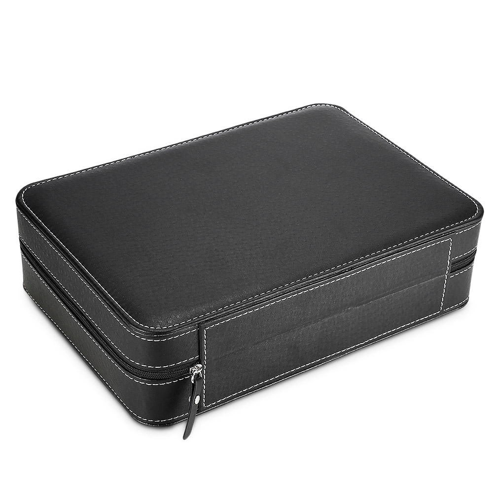 Special For Travel Sport Protect 10 Grids PU Leather Wristwatch Box CaseZipper Travel Watch Jewelry Storage Bag Box