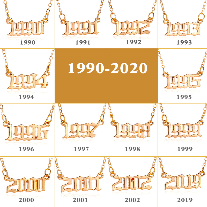 Personalized Year Number Necklaces Handmade Custom Special Birth Year Initial Necklace Pendants for Men Women Girls Lovers Jewelry 1990-2020
Personalized Year Number Necklaces Handmade Custom Special Birth Year Initial Necklace Pendants for Men Women Girls Lovers Jewelry 1990-2020