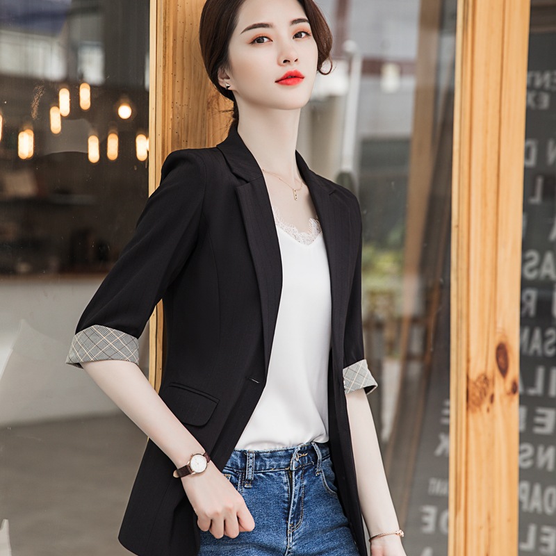 Women' suit jacket 2019 summer new sleeves small suit jacket women' solid color slim slimming small ladies shirt
Women' suit jacket 2019 summer new sleeves small suit jacket women' solid color slim slimming small ladies shirt