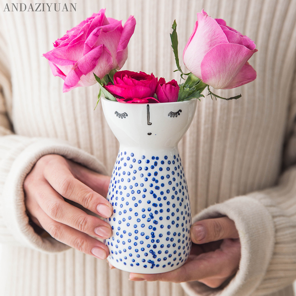 girl Vase Ceramic Home Decor Flower Pots Planters Porcelain Flower Vase Home Decor