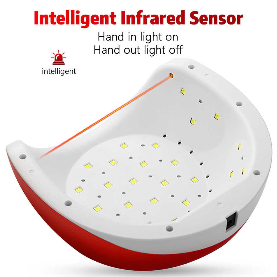 ViiNuro 72W UV Lamp LED Nail Lamp Nail Dryer For All Gels Polish Sun Light Infrared Sensing 10/30/60s Timer Smart For Manicure C19011401