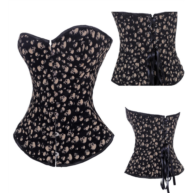 Skulls Black Corset Top Women No Trim Gothic Plus Size S-6XL Lace-up Vintage Steampunk Overbust Body Shaper Waist Train Corset Bodyshaper
Skulls Black Corset Top Women No Trim Gothic Plus Size S-6XL Lace-up Vintage Steampunk Overbust Body Shaper Waist Train Corset Bodyshaper