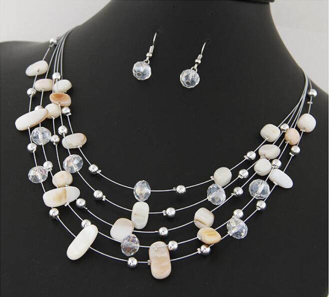 Best Selling beach summer jewelry Bohemian national wind crystal Turquoise shell multilayer Necklace Earring Set N022, Silver
Best Selling beach summer jewelry Bohemian national wind crystal Turquoise shell multilayer Necklace Earring Set N022, Silver