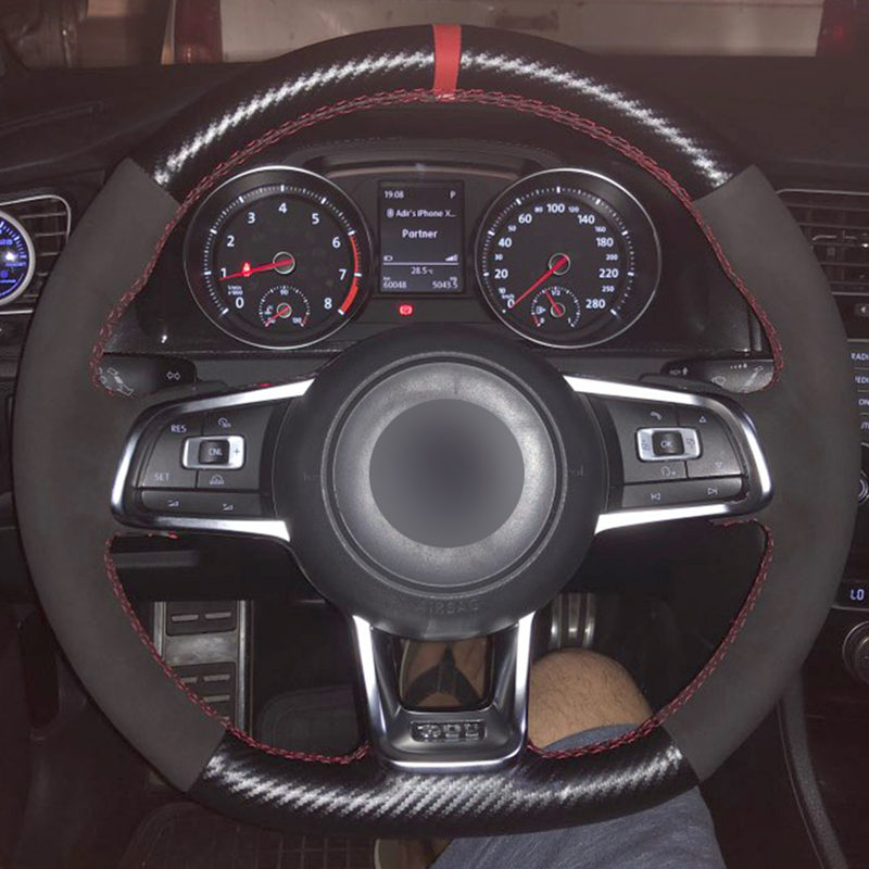Carbon Fiber Leather Black Suede Blue Marker Car Steering Wheel Cover for Volkswagen Golf 7 GTI Golf R MK7 VW Polo GTI
Carbon Fiber Leather Black Suede Blue Marker Car Steering Wheel Cover for Volkswagen Golf 7 GTI Golf R MK7 VW Polo GTI