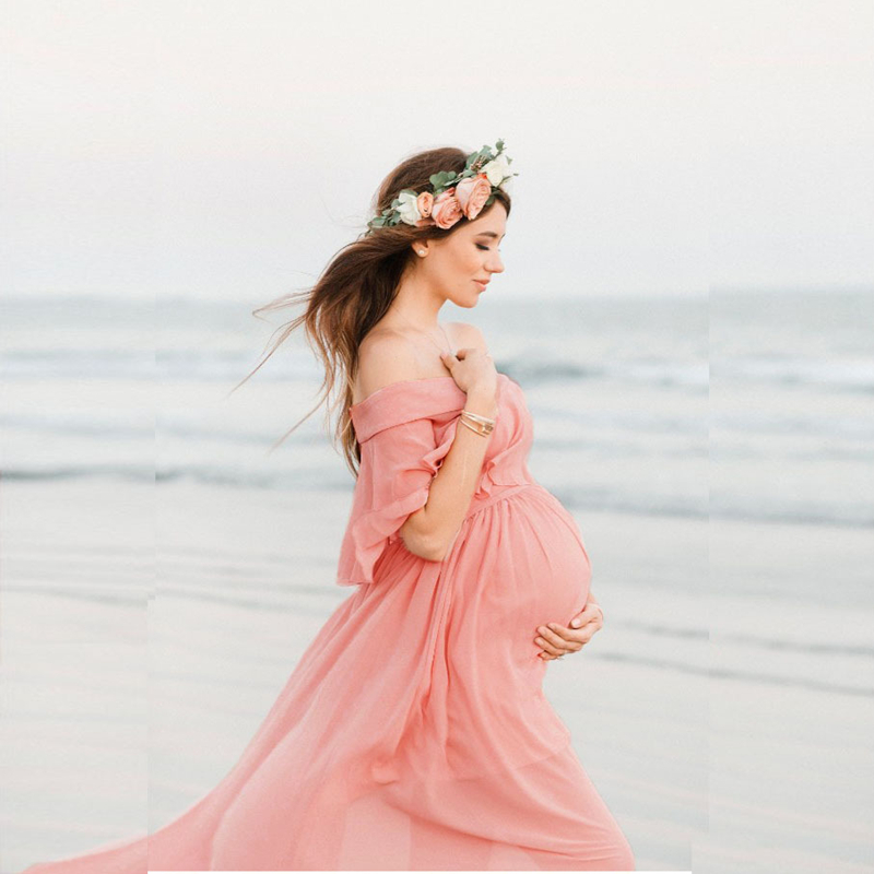 2020 Summer Baby Shower Long Dresses Slash Neck Maternity Photo Shoot Chiffon Dresses Pregnant Women, Pink
2020 Summer Baby Shower Long Dresses Slash Neck Maternity Photo Shoot Chiffon Dresses Pregnant Women, Pink