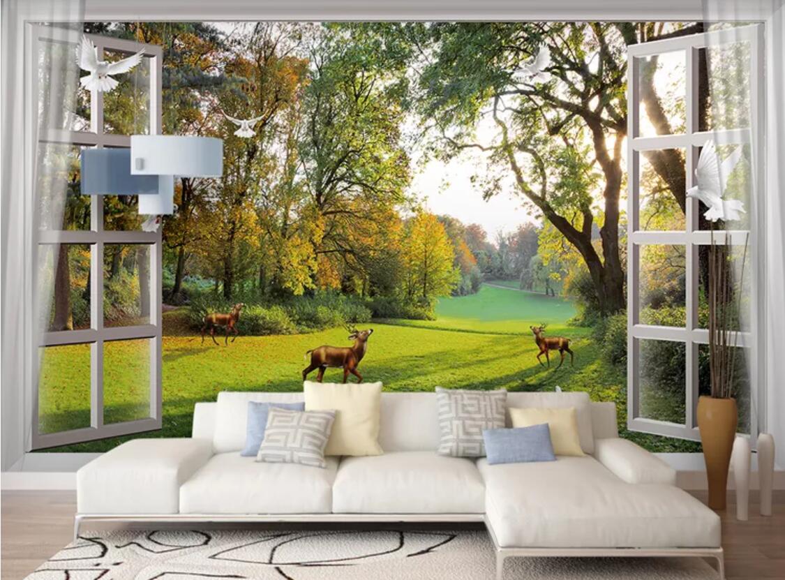 3d wallpaper custom photo mural Out of the window scenery woods small river side deer pigeons dream TV home decor wall art pictures, Non-woven fabric
3d wallpaper custom photo mural Out of the window scenery woods small river side deer pigeons dream TV home decor wall art pictures, Non-woven fabric