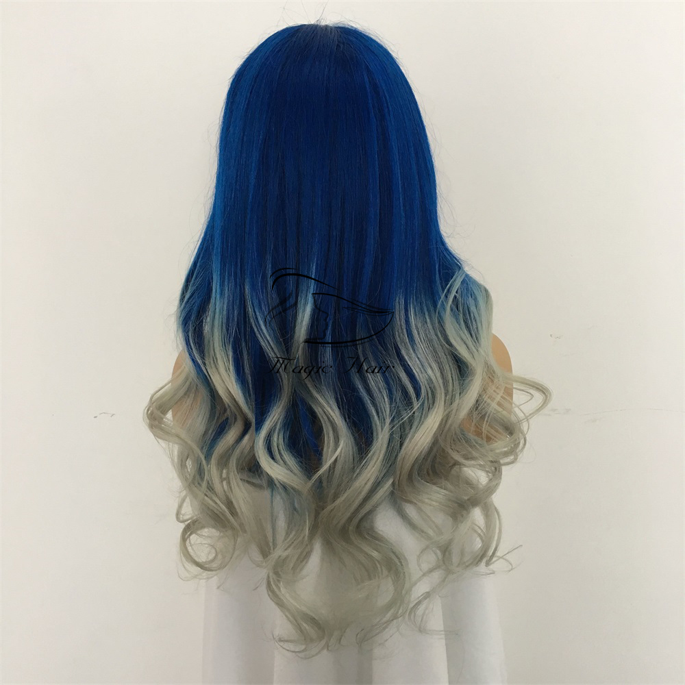 Full Lace Human Hair Wigs Pre Plucked Brazilian Remy Hair Blue and white porcelain style natural wave Lace front human hair Wig