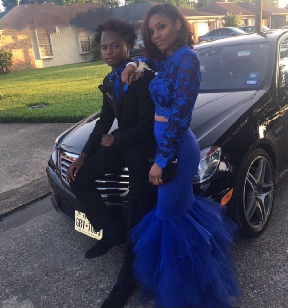 2020 Prom Dresses Royal Blue Two Piece Mermaid Celebrity Red Carpet Dresses Lace Long Sleeves Tulle Floor Length Formal Evening Gowns, Same as picture
2020 Prom Dresses Royal Blue Two Piece Mermaid Celebrity Red Carpet Dresses Lace Long Sleeves Tulle Floor Length Formal Evening Gowns, Same as picture