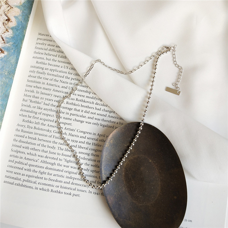 Bib Jewelry 925 Sterling Silver Asymmetric Beads&Link Chain Necklaces For Women New Simple Female Choker Collar Necklace