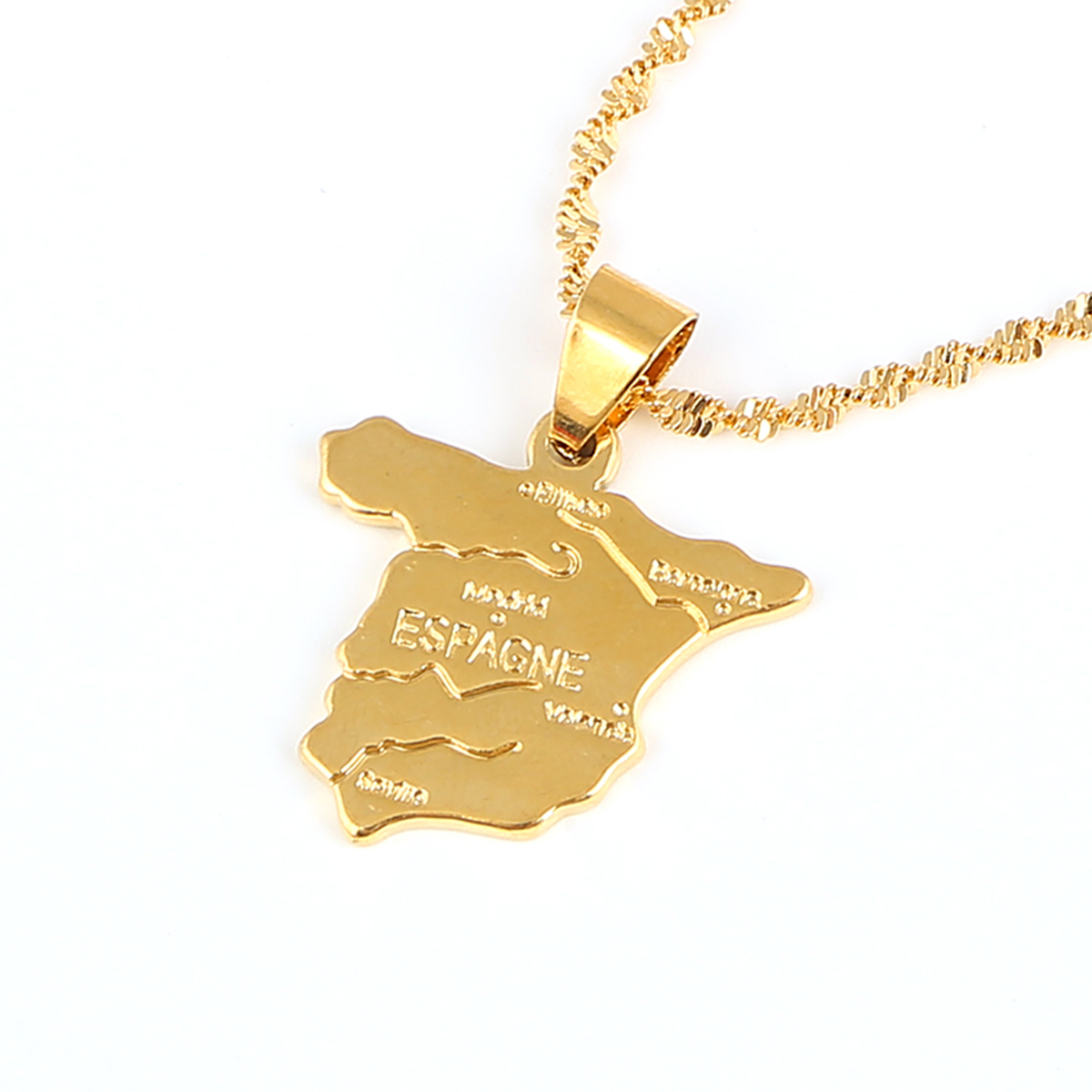 Spain Map Pendant Necklace Chain Jewelry For Women 24K Gold Color Jewelry Love ESPAGNE Country Spanish Map, Silver
Spain Map Pendant Necklace Chain Jewelry For Women 24K Gold Color Jewelry Love ESPAGNE Country Spanish Map, Silver
