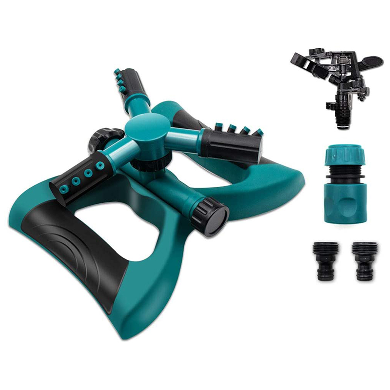 LIXF Lawn Sprinkler 3-Arm Sprayer Automatic 360 Rotation Sprinkler Outdoor for Lawn Irrigation System, Green 
LIXF Lawn Sprinkler 3-Arm Sprayer Automatic 360 Rotation Sprinkler Outdoor for Lawn Irrigation System, Green