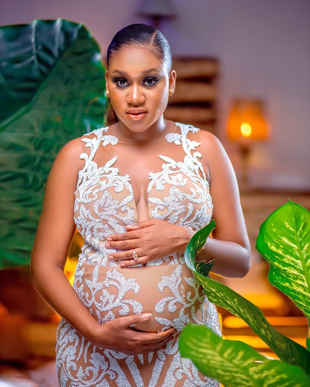 2020 Aso Ebi Arabi Maternity Pregnant Mermaid Evening Dresses Illusion Lace Prom Dresses Sexy Formal Party Second Reception Gowns ZJ224
