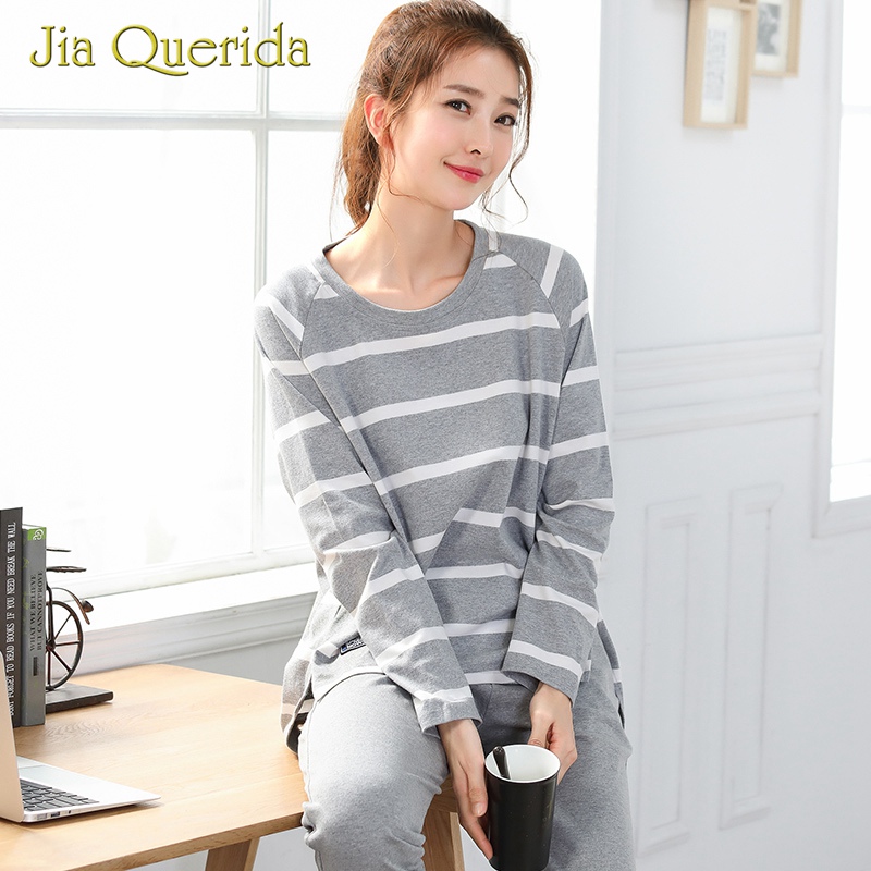 Pyjamas Women Leisure Loungewear Pajamas Set Pijamas Gray Stirped Sweet Sleep Cltohes Long Sleeve Pant Pjs Autumn Clothing Women, Sky blue
Pyjamas Women Leisure Loungewear Pajamas Set Pijamas Gray Stirped Sweet Sleep Cltohes Long Sleeve Pant Pjs Autumn Clothing Women, Sky blue