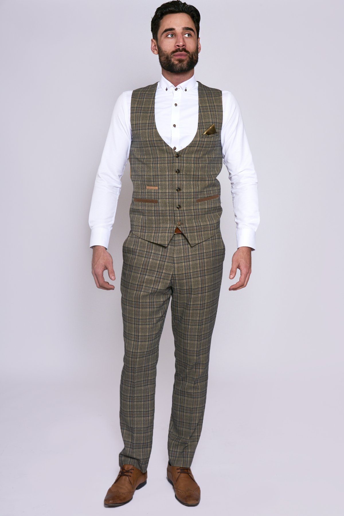 British Style Plaid Mens Wedding Tuxedos Notched Lapel 3 Pieces Groom Wear For Wedding Party Formal Custom Made Blazer Clothing