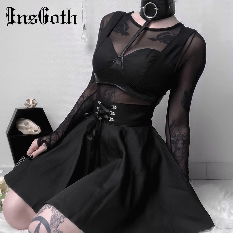 InsGoth High Waist Pleated Mini Skirts Women Gothic Punk Black Lace Up Skirt Casual Streetwear Solid Feminina A-line Party Skirt
InsGoth High Waist Pleated Mini Skirts Women Gothic Punk Black Lace Up Skirt Casual Streetwear Solid Feminina A-line Party Skirt