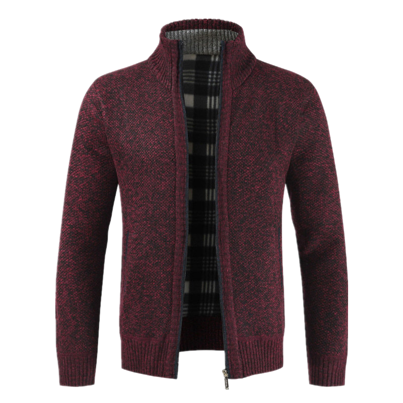 Autumn Winter New Mens Jacket Stand Collar Zipper Jackets Men Slim Fit Coat Men Solid Thick Warm Jacket Cotton Man Clothing