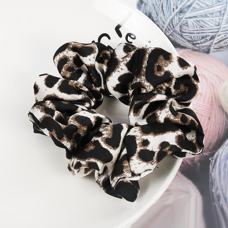 2019 Women Girls Chiffon Hairbands Floral Printed Ponytail Holders Leopard Hair Scrunchie Elastic Hair Bands Snake Printing Women Accesorios