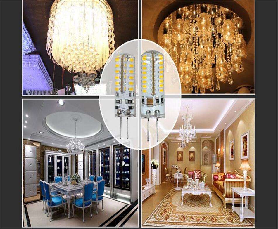 SMD 3014 G4 110V 4W 5W 6W LED Corn Crystal lamp light DC 12V / AC 220V LED Bulb Chandelier 24LED 32LED 48LED 64LEDs
