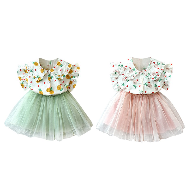 Girls Clothing Summer Kids Girls Clothes Set Fruit Parrten Short T-shirt +Bow Ball Gown Skirt 2pcs Clothing Sets 2-8T, Green
Girls Clothing Summer Kids Girls Clothes Set Fruit Parrten Short T-shirt +Bow Ball Gown Skirt 2pcs Clothing Sets 2-8T, Green