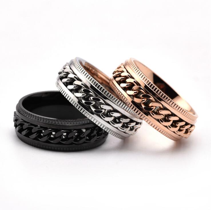 Fashion 316L Surgical Stainless Steel Rotatable Band Ring With Chain Inlay Classic Titanium Steel Edge Faceted Ring For Gentlemen Hiphop
Fashion 316L Surgical Stainless Steel Rotatable Band Ring With Chain Inlay Classic Titanium Steel Edge Faceted Ring For Gentlemen Hiphop