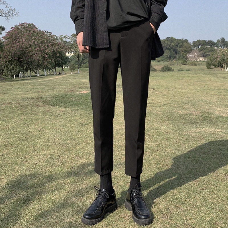 Januarysnow Korean Version of Capris Men's Loose Little Trousers Hong Kong Style Suit Pants Ins Straight Casual Pants Slim Leggings Trend, Black
Januarysnow Korean Version of Capris Men's Loose Little Trousers Hong Kong Style Suit Pants Ins Straight Casual Pants Slim Leggings Trend, Black