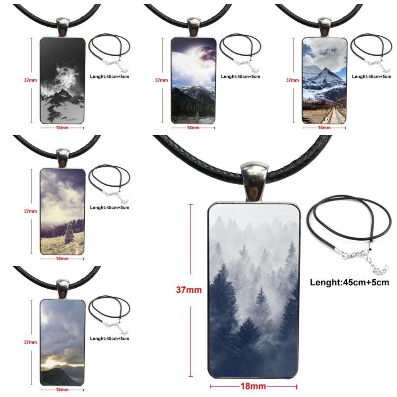 Mountain Forest Clouds For Girls Gift Fashion Glass Cabochon Necklace With Women Statement Pendant Rectangle Necklaces Jewelry
Mountain Forest Clouds For Girls Gift Fashion Glass Cabochon Necklace With Women Statement Pendant Rectangle Necklaces Jewelry