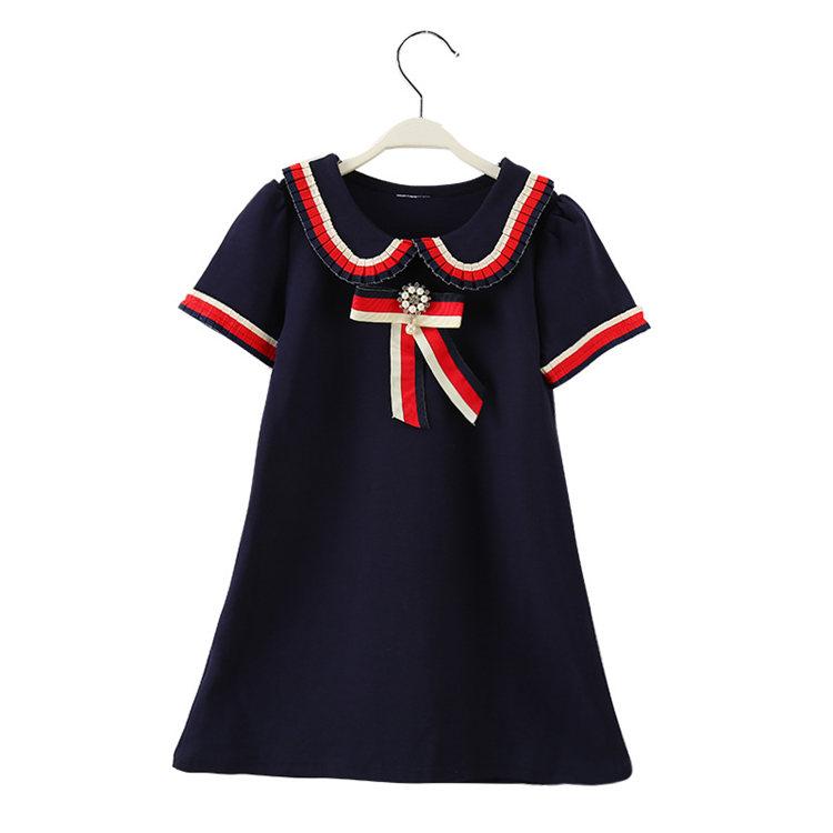 Fashion Brand New Girl Short Sleeve Dress 100% Cotton Luxury Children Collar Dress for Summer Kid Hot Selling Knitting Skirt, Navy blue
Fashion Brand New Girl Short Sleeve Dress 100% Cotton Luxury Children Collar Dress for Summer Kid Hot Selling Knitting Skirt, Navy blue