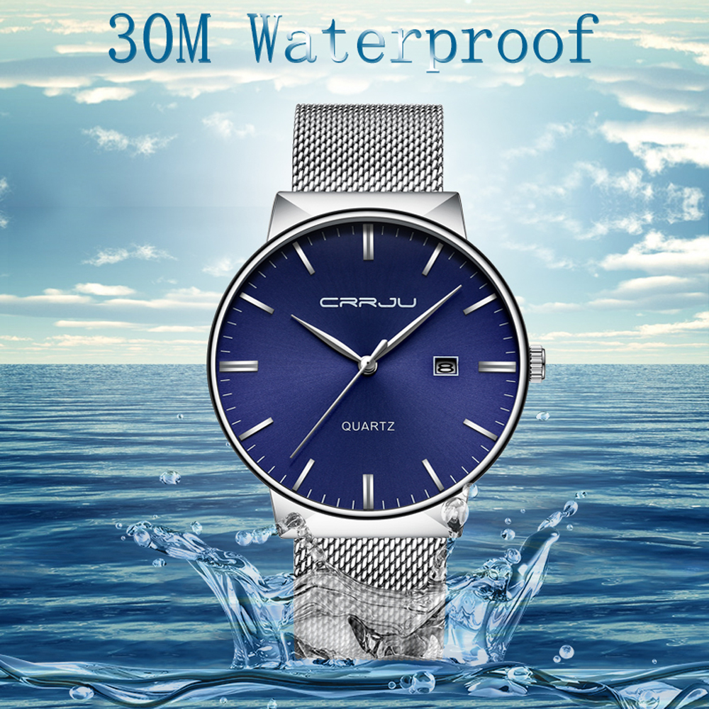 CRRJU Mens Blue Dial Business Watches Mens Stainless Steel Waterproof Fashion Quartz Watch Slim Dress Clock Male 2020, Slivery;brown
CRRJU Mens Blue Dial Business Watches Mens Stainless Steel Waterproof Fashion Quartz Watch Slim Dress Clock Male 2020, Slivery;brown